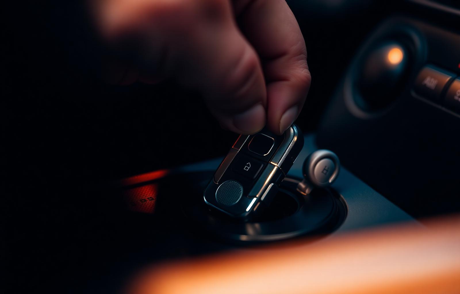 Chave automotiva em close-up